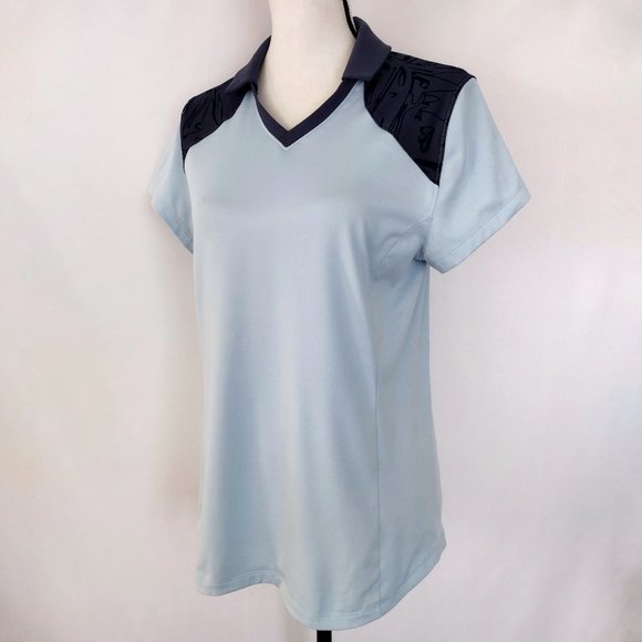Under Armour Blue Heatgear Collared V-Neck Loose Fit Top - Picture 4 of 11